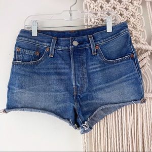 Levi's 501 Button Fly Cut Off Denim Shorts